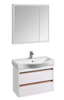 Зеркальный шкаф Акватон Нортон 80см белый 1A249202NT010